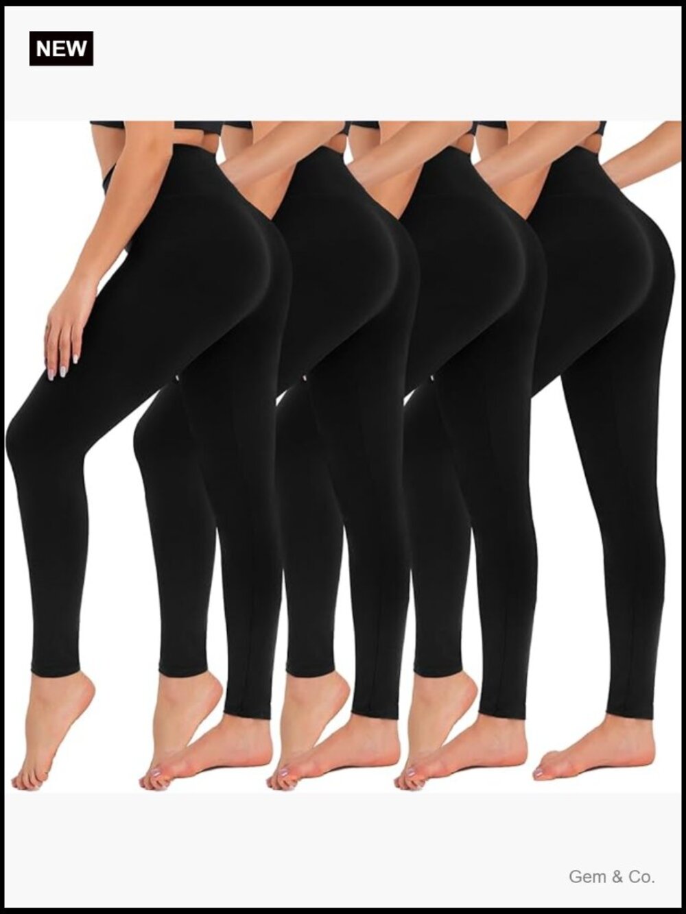 High Waisted Tummy Control Leggings 4 Pack Yoga Pants Workout Gym Plus Size